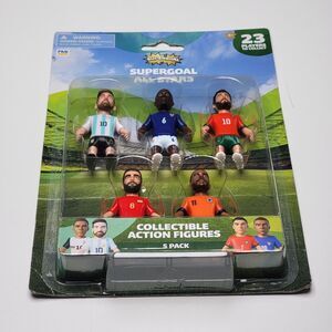 Supergoal All Stars Collectible Soccer Action Figures 5-Pack NEW Messi Silva